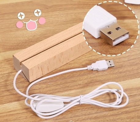 Beli OEM DIY Pencahayaan Acrylic Jelas Lampu Stand Desk kosong Panas Led Dengan Pengisian USB online manufacture