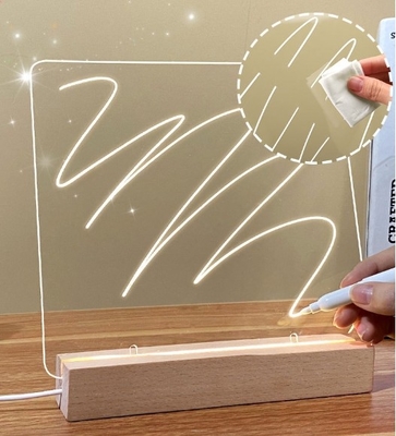 Beli DIY Akrilik Catatan Led Lampu Display Stand Dengan Pen Menulis Panas Lampu Malam Putih online manufacture