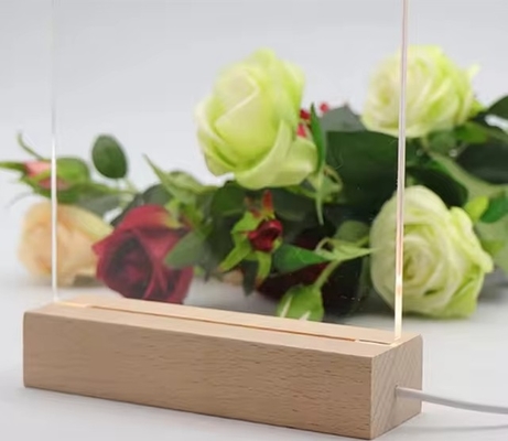 Beli Gaya 3D Tercahaya Rewritable Kayu Akrilik Led Display Stand Lampu Dekorasi Desktop online manufacture