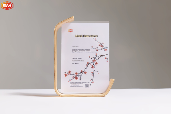 Beli Dekorasi Meja Tampilan Akrilik Frame Foto Dengan Dasar Kayu 6 Inch 7 Inch 8 Inch online manufacture