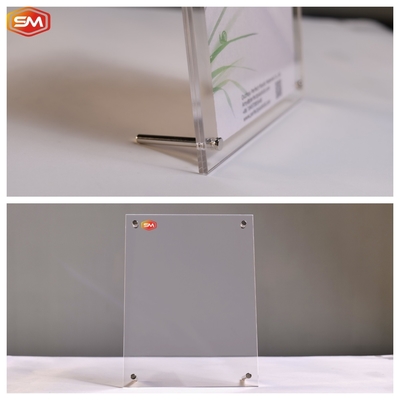 Beli A5 A6 Acrylic Frame Stand Plexiglass Artwork Poster Display Metal Screw Crystal online manufacture