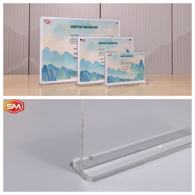 Beli Desain vertikal 10x15cm T bentuk Acrylic Sign Holder online manufacture