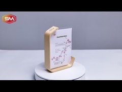 Bingkai foto akrilik dengan dasar kayu berbentuk L