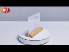 T bentuk Acrylic Sign Holder dengan dasar kayu segitiga