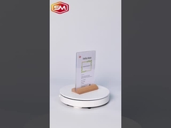 T bentuk Acrylic Sign Holder dengan dasar kayu segitiga