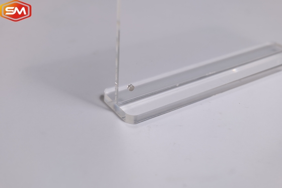 Desain Modern T Bentuk Magnetik Acrylic Sign Holder Toko Untuk Partai