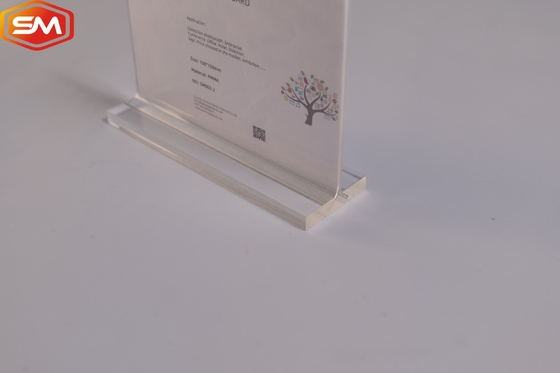 Iklan Frame Foto T Bentuk Acrylic Sign Holder Tampilan Stand untuk meja Panel ganda