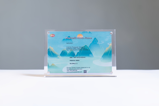 Kuat Crystal Clear Square Picture Magnetic Akrilik Frame Foto Untuk Rumah Kantor