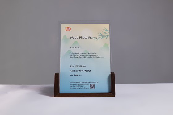 Bingkai Foto Batu Batu Batu Berwarna Padat Meja Bentuk U Bingkai Foto Akrilik A5 dengan dasar kayu