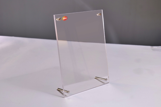 Acrylic yang jelas Pemegang Kerangka Sertifikat Gambar yang jelas Foto Tampilan Meja Tanda Dengan Stand