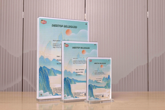 A4 Horizontal Desktop T Bentuk Magnetic Acrylic Sign Holder