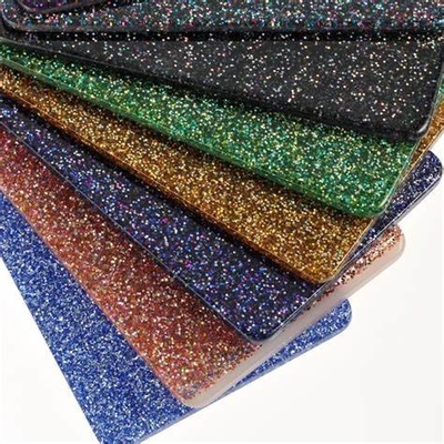 Tembok Berwarna Cerah 3mm 4mm 5mm Plexiglass Glitter Acrylic Sheet dengan Menyinari Marmer