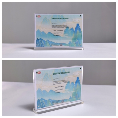 A4 A5 A6 Ukuran T Bentuk Magnetic Acrylic Sign Holder Table Top Display untuk Kantor