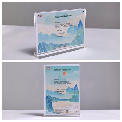 A3 A4 Custom Clear Transparan Magnetic T Shape Acrylic Sign Holder Brochure