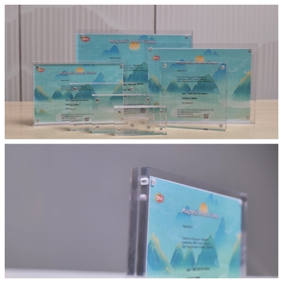 Gambar Transparan Jelas Frame Foto Akrilik Magnetik Poster Display Stand