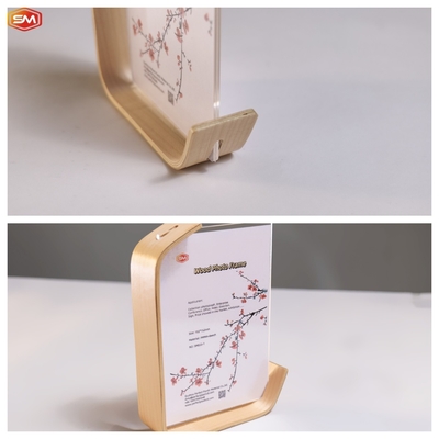 Dekoratif L Bentuk Akrilik Gambar Frame dengan Kayu Base Dried Flower Display