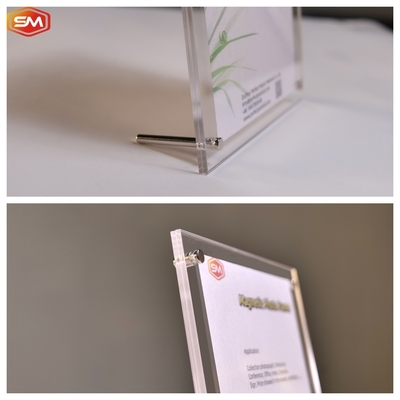 Akrilik Frame Photo Stand Holder dengan Screw Desk Picture Poster Frame