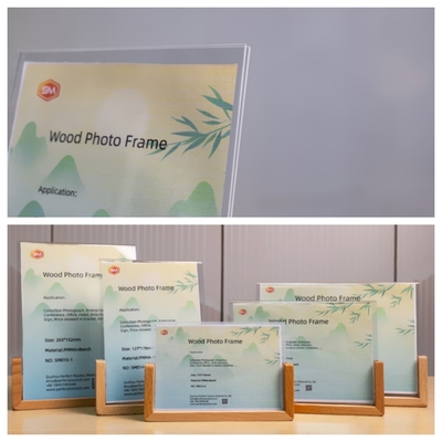 Frame Gambar Akrilik Khusus Dengan Layar Foto Keterangan Kayu Asli SM017