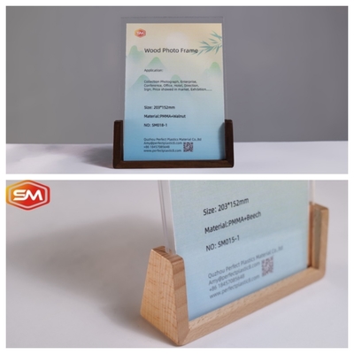 Frame foto akrilik berbentuk U berukuran 3X3,5 inci dengan dasar kayu
