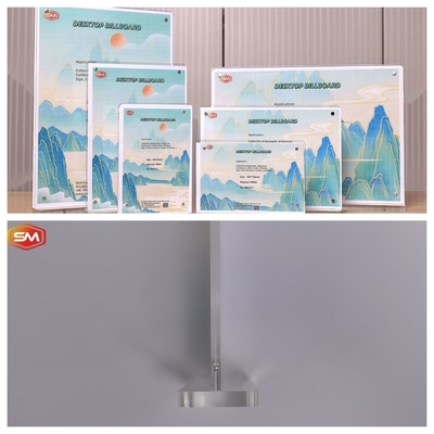 Desktop Billboard Conference Card Display T Shape Acrylic Sign Holder untuk Ritel