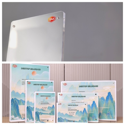 Pabrik Magnetik T Bentuk Acrylic Sign Holder berdiri bebas Perspex Meja Kartu sisipan