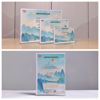 Customized Ukuran T Bentuk Double Sisi Jelas Acrylic Sign Holder