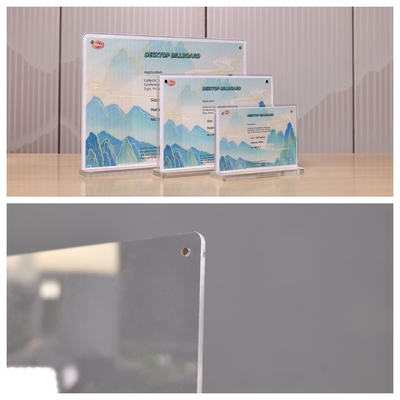 Stand Up Produksi Sisipkan 5 Inch T Shape Acrylic Sign Holder
